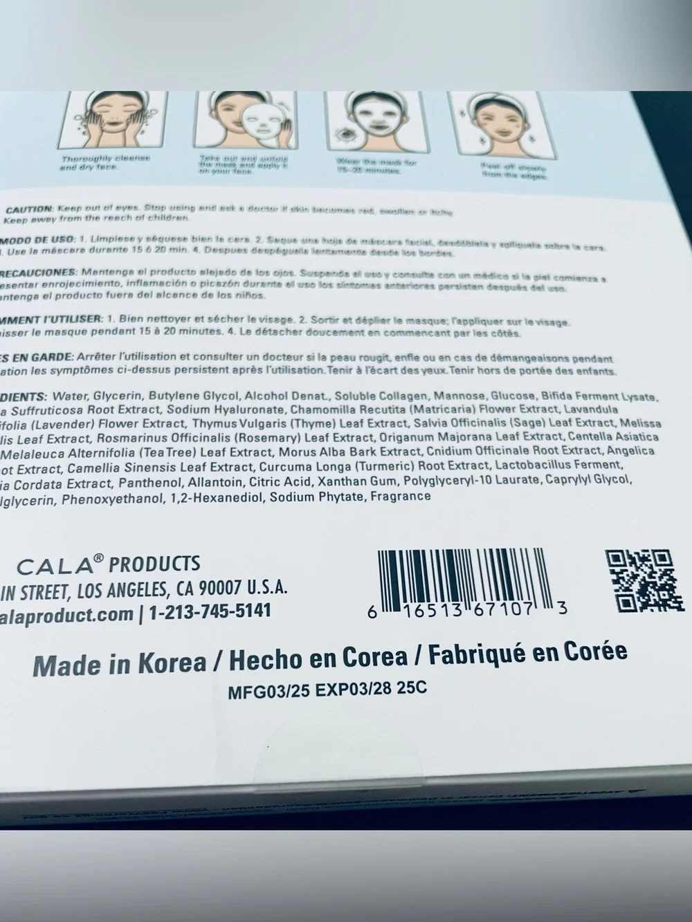 CALA Collagen Essence Face Masks - Revitalizing & Hydrating (Blue)